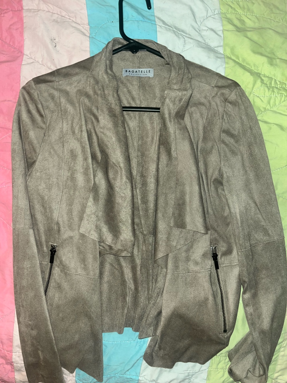 Bagatelle Taupe Suede-Texture Jacket